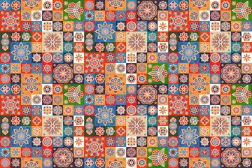 Fotobehang Afrikaanse Motieven Seamless pattern. Vintage decorative elements. Hand-drawn background. Islam, Arabic, Indian, Ottoman motifs. Perfect for printing on fabric or paper.  © Mohamed Salem