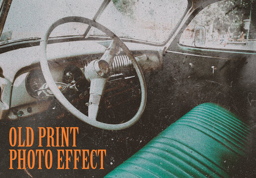 Old Printed Photo Effect Mockup