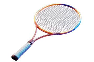 Tennis racket, vibrant colors,  3D model