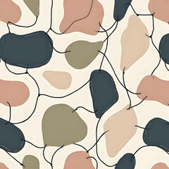 A seamless abstract pattern of organic shapes and lines in a modern design.