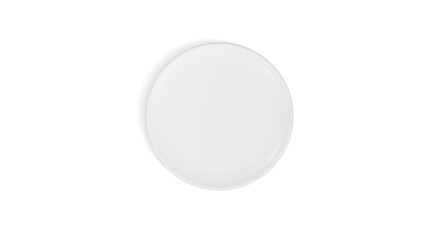 Clean White Ceramic Dinner Plate Top View on white background