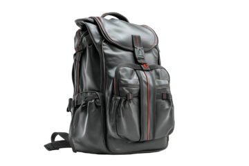 Stylish Black Backpack with Red Accents Travel Gear