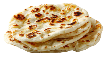 Delicious golden brown Naan bread stack
