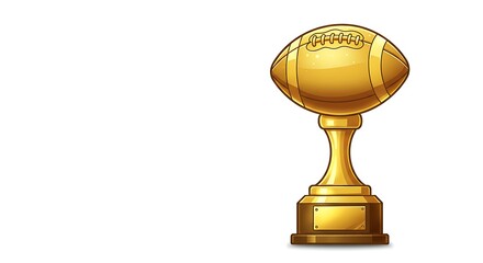 Vector illustration of a golden football trophy &ndash; realistic and slightly cute proportions, clean white background.