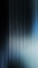 Obraz premium Abstract Geometric Background with Vertical Ribbed Glass Effect and Soft Blue Gradient Glow. Elegant Modern Design For Branding. Vertical