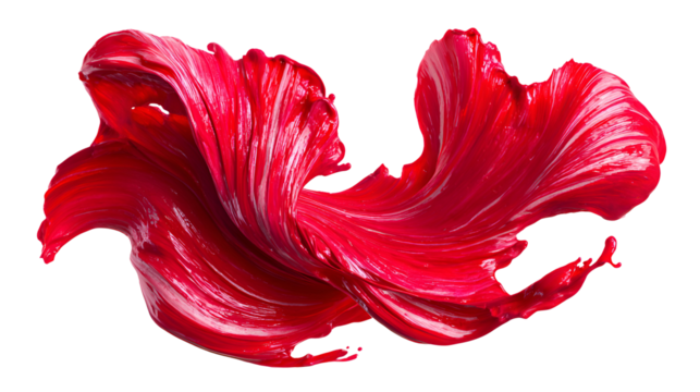 Dynamic Red Paint Swirl Abstract Art