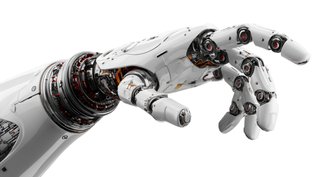 Advanced Robotic Hand Reaching Out Futuristic Technology