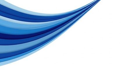 Abstract blue wave design flowing across a white background, ideal for modern graphic projects