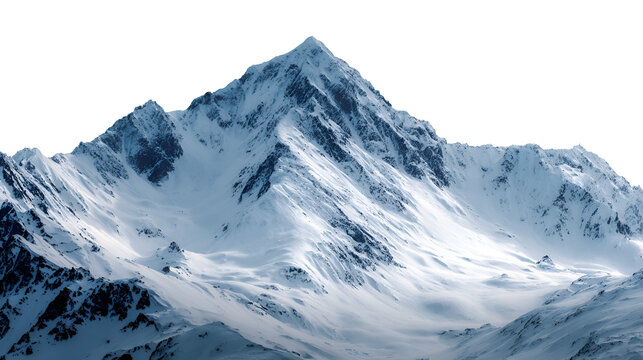 Majestic snowcapped mountain peak winter landscape