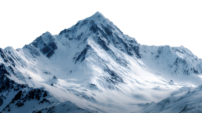 Majestic snowcapped mountain peak winter landscape