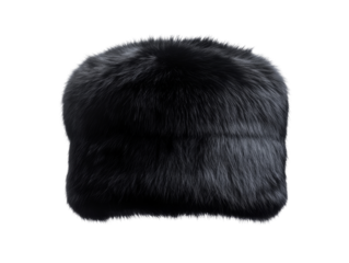 Black fur hat: luxurious winter accessory with soft, fluffy texture for stylish warmth