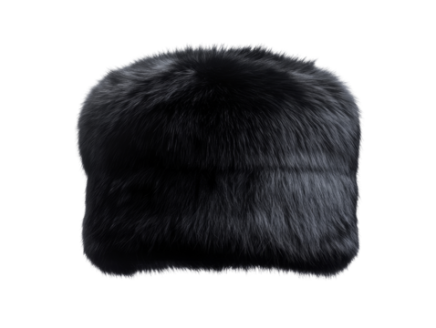 Black fur hat: luxurious winter accessory with soft, fluffy texture for stylish warmth