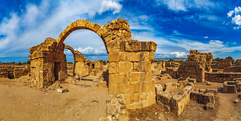 Arches of Saranta Kolones. Archaeological Park of Paphos. Cyprus