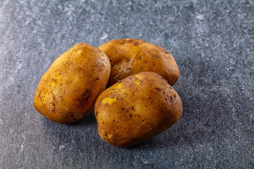 Raw potato heap for cooking