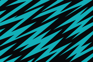 Vibrant Teal Lightning Bolt Seamless Pattern,Seamless Electric Zigzag Design in Aqua and Black,Bold Abstract Lightning Streak Vector Background