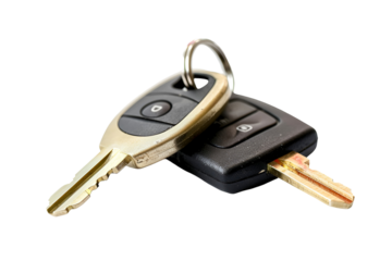 Car keys close up on black background