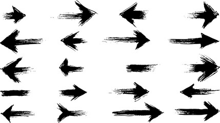 Grunge Brush Stroke Arrow Icons Collection