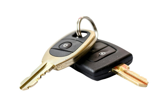 Car keys close up on black background