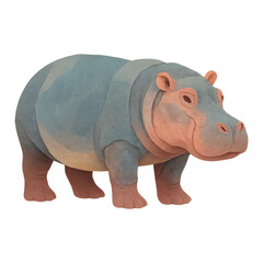 Obraz premium PNG Colorful paper mache hippopotamus