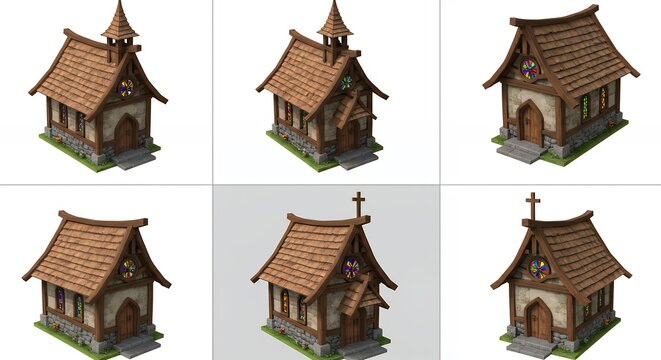 Medieval chapel collection 3 d models