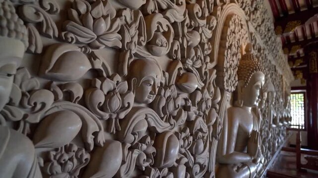 Sculpted of the Enlightened One on Temple Wall