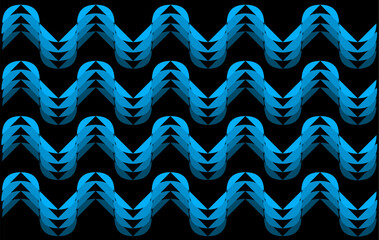 abstract blue background. Dark-Toned Indonesian Ethnic Style Batik Background with Abstract Layered Wave Pattern in Neon Blue on Black