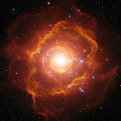 A vibrant celestial explosion in deep space.