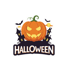 Halloween Pumpkin Illustration T Shirt Design
