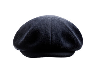 Classic black wool beret with rounded crown and soft texture