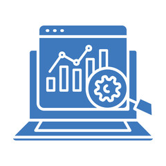 program performance analysis color flat icon for digital and print projects.