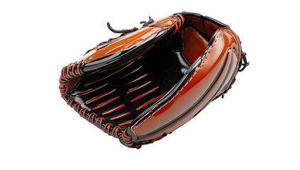 Orange baseball mitt, open