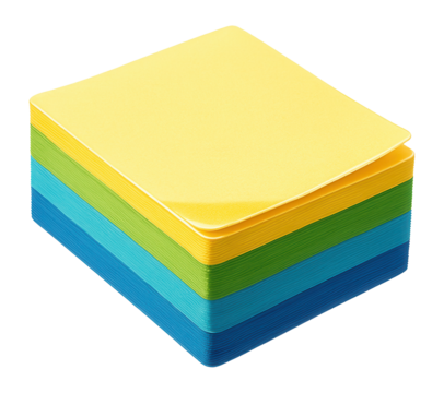 Stack of sticky labels with a writable surface