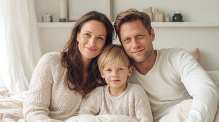 Obraz premium Happy family bonding time together at home, park, parenthood and lifestyle concept