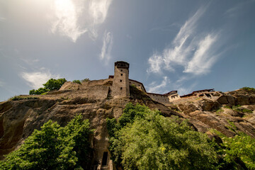 Meteora in Greece with monasteries and dramatic rock formations