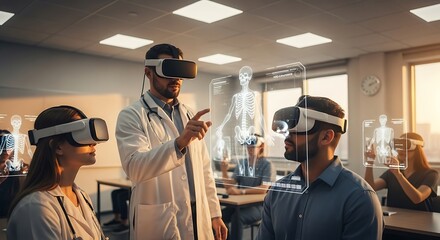 Virtual Reality Education - Students Immersed in Future Learning.