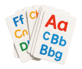 Set of alphabet tracing cards with dry-erase surface