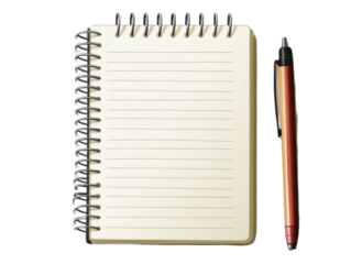 Spiral Notepad With Lined Pages Isolated Against A White Background. The Notepad Is Small And Ideal For Writing Notes. Isolated on transparent background- png.