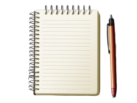 Spiral Notepad With Lined Pages Isolated Against A White Background. The Notepad Is Small And Ideal For Writing Notes. Isolated on transparent background- png.