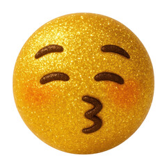 Fototapeta premium PNG Glittery emoji blowing kiss