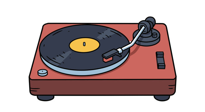 red turntable playing vinyl record cartoon clip art preview