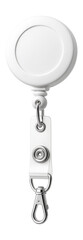 White plastic badge reel with retractable cord