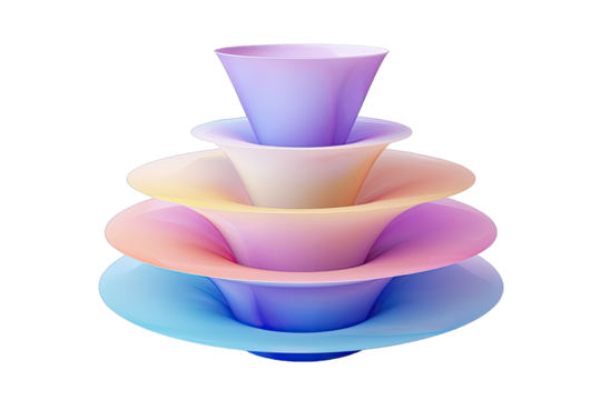 Abstract, colorful, layered, geometric vase