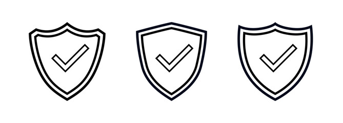 Shield with check mark icon vector