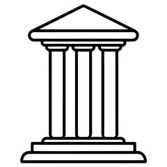 courthouse column pillar line art 