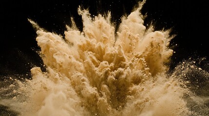 Beige powder explosion effect, dynamic art design scene