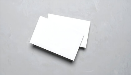 Blank White Paper Sheets Stationary Mockup Template Design Copy Space Flat Lay Gray Background
