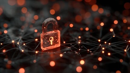 Holographic Digital Lock Symbolizing Data Protection