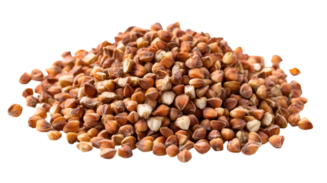 Buckwheat groats healthy food grains pile