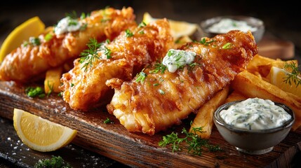 Crispy Fish and Chips with Tartar Sauce