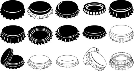 Crown caps svg, Crown caps silhouette, Bottle cap svg, Soda cap svg, Bottle cap silhouettes, Crown caps outline, Drinking bottle cap svg.